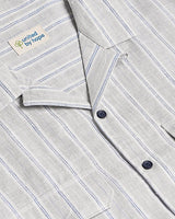Grey oversized striped linen shirtUnited By Hope