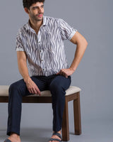 Grey stripes printed linen shirtUnited By Hope