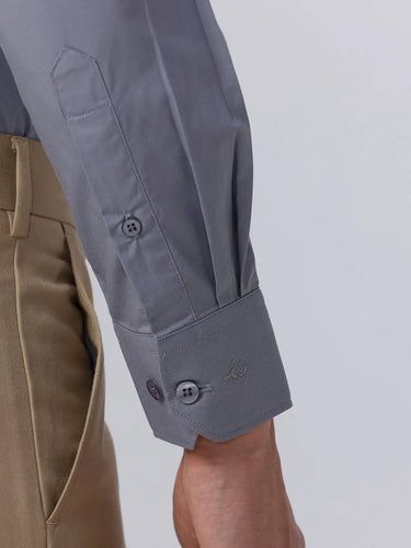 Light Grey Cotton Tencel Plain ShirtUnited By Hope
