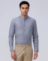 Light Grey Cotton Tencel Plain ShirtUnited By Hope