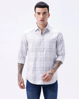 Light Grey Twill Checks ShirtUnited By Hope