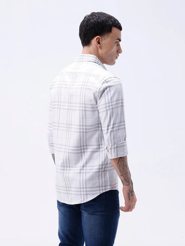Light Grey Twill Checks ShirtUnited By Hope