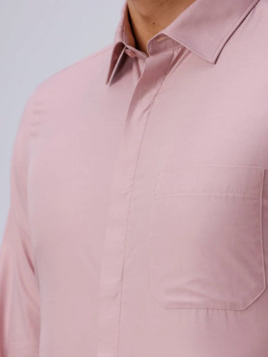 Light Mauve Cotton Tencel Plain ShirtUnited By Hope