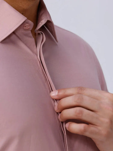 Light Mauve Cotton Tencel Plain ShirtUnited By Hope
