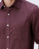 Maroon Full Sleeve Linen ShirtUnited By Hope