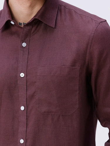 Maroon Full Sleeve Linen ShirtUnited By Hope