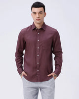 Maroon Full Sleeve Linen ShirtUnited By Hope