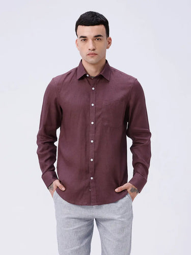 Maroon Full Sleeve Linen ShirtUnited By Hope