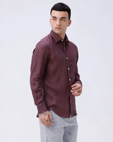 Maroon Full Sleeve Linen ShirtUnited By Hope