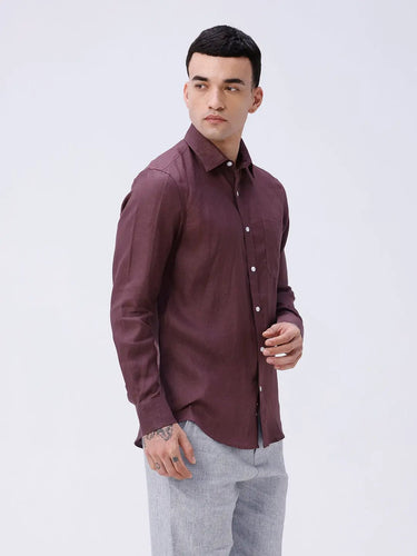 Maroon Full Sleeve Linen ShirtUnited By Hope