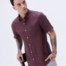 Maroon Short Sleeve Linen ShirtUnited By Hope