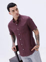 Maroon Short Sleeve Linen ShirtUnited By Hope