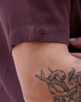 Maroon Short Sleeve Linen ShirtUnited By Hope