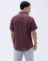 Maroon Short Sleeve Linen ShirtUnited By Hope