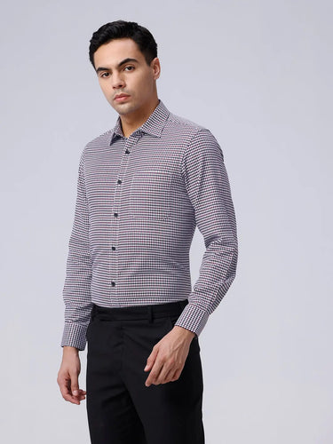 Maroon and Black Structured Dobby ShirtUnited By Hope