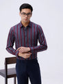 Maroon and Grey Stripes Dobby ShirtUnited By Hope
