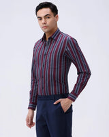Maroon and Grey Stripes Dobby ShirtUnited By Hope