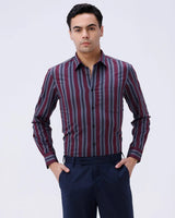 Maroon and Grey Stripes Dobby ShirtUnited By Hope