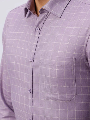 Mauve Dobby Checks ShirtUnited By Hope