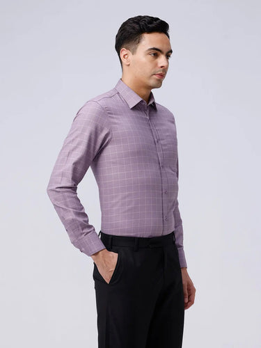 Mauve Dobby Checks ShirtUnited By Hope