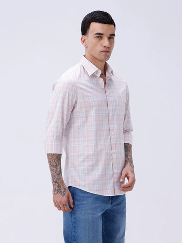Pink and Grey Checks Cotton Tencel ShirtUnited By Hope