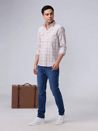 Pink and Grey Checks Twill ShirtUnited By Hope