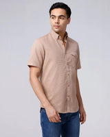 Tan Plain Waffle Dobby ShirtUnited By Hope