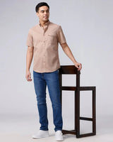 Tan Plain Waffle Dobby ShirtUnited By Hope