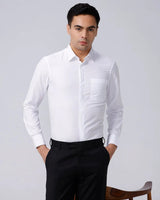 White Cotton Tencel Plain ShirtUnited By Hope