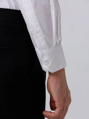 White Cotton Tencel Plain ShirtUnited By Hope