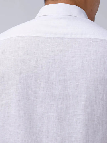 White Double Pocket Short Sleeve Linen ShirtUnited By Hope