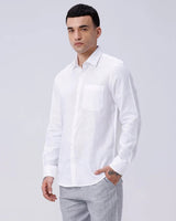 White Full Sleeve Linen ShirtUnited By Hope