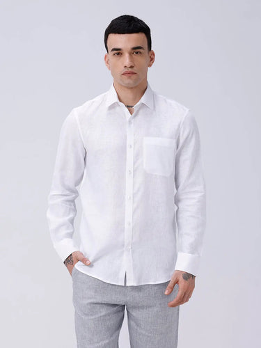 White Full Sleeve Linen ShirtUnited By Hope
