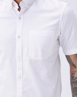 White Oxford Plain Short Sleeve ShirtUnited By Hope