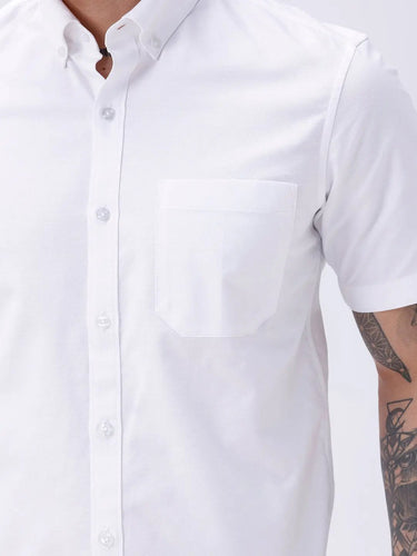 White Oxford Plain Short Sleeve ShirtUnited By Hope