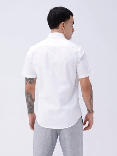 White Oxford Plain Short Sleeve ShirtUnited By Hope