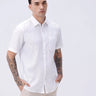 White Short Sleeve Linen ShirtUnited By Hope