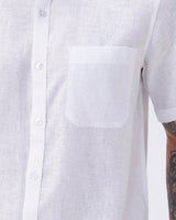 White Short Sleeve Linen ShirtUnited By Hope