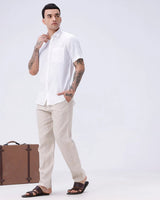 White Short Sleeve Linen ShirtUnited By Hope