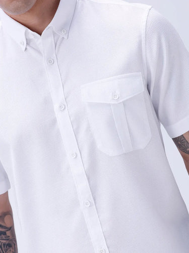 White Waffle Dobby Plain ShirtUnited By Hope