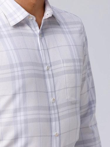White and Beige Checks Twill ShirtUnited By Hope