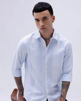 White and Blue Stripes Twill ShirtUnited By Hope