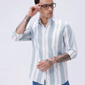White and Green Stripes Twill ShirtUnited By Hope