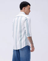 White and Green Stripes Twill ShirtUnited By Hope