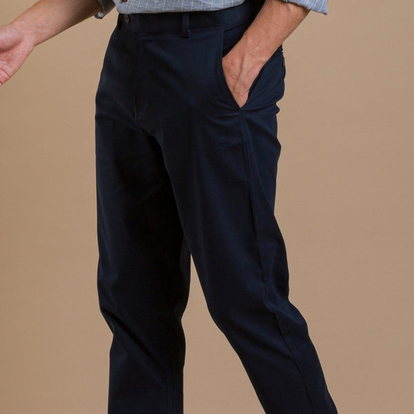 Navy blue cotton chino trousers