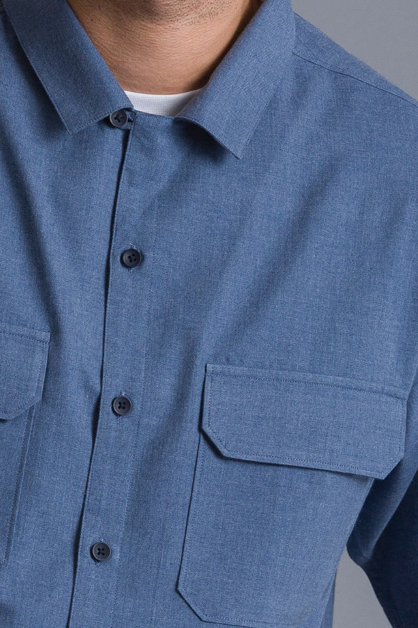 Brushed Blue cotton shirt