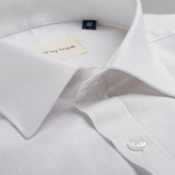 White short sleeve linen shirt