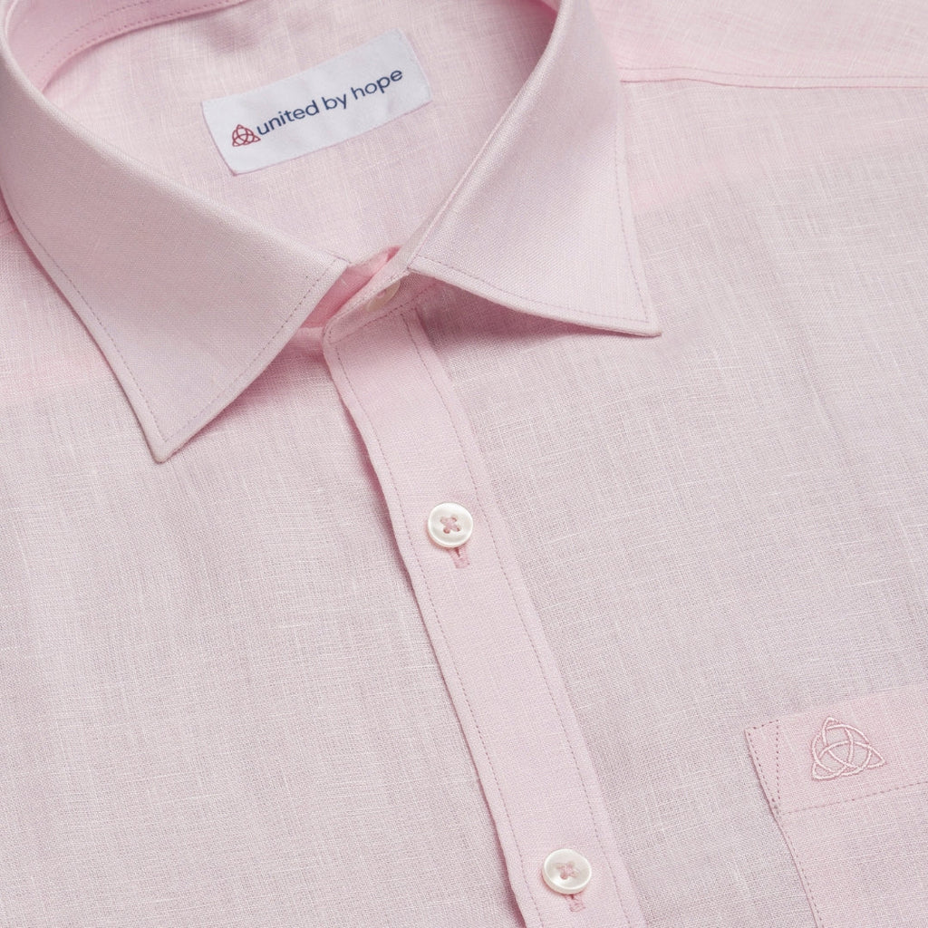 giza-cotton-shirts-for-men - Light Pink Linen Shirt - United by Hope