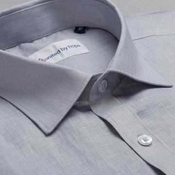 giza-cotton-shirts-for-men - Light Grey Linen Shirt - United by Hope