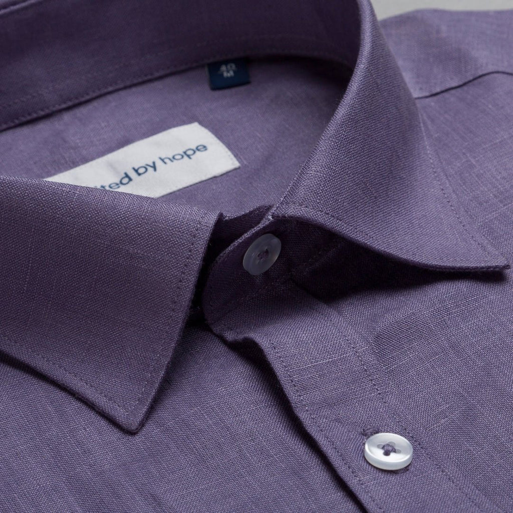 giza-cotton-shirts-for-men - Purple Sage Linen Shirt - United by Hope